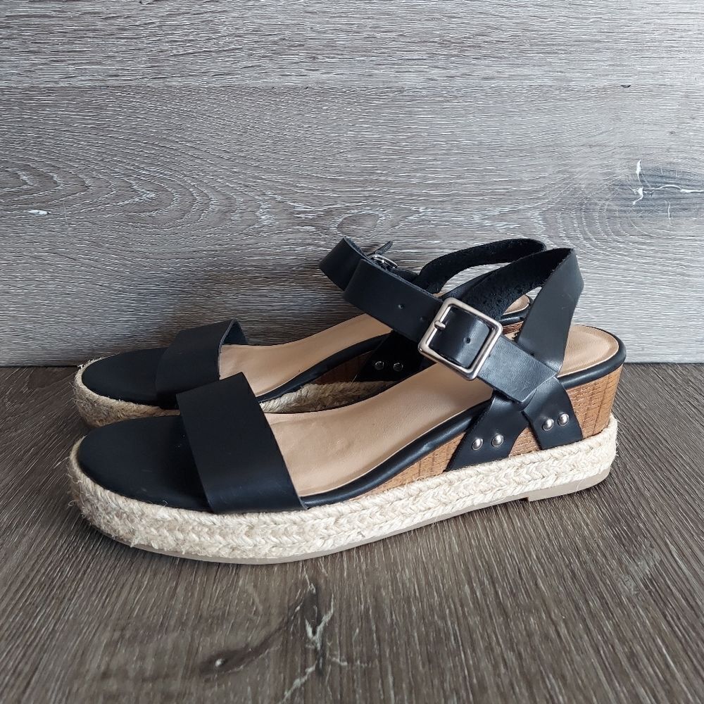 Tommy Bahama Jona Espadrille Wedge Sandals Black Size 9 View 4